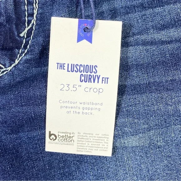 Wallflower Jeans Women 7 Luscious Curvy Fit Straight Leg Crop Mid Rise Denim NWT - Picture 5 of 14